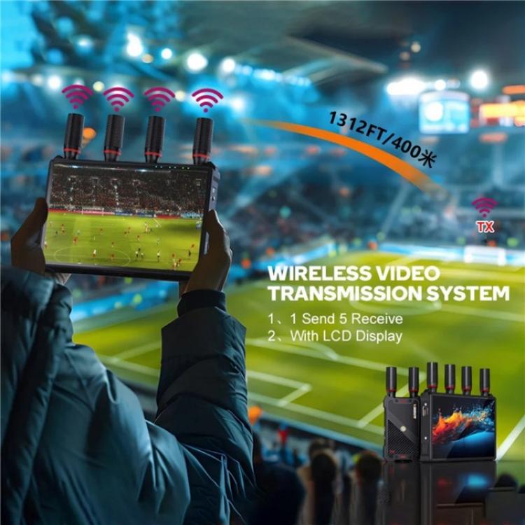 VRRIIS 083P Wth Screen Support 1TX to 5RX 400m Wireless HDMI Transmitter Receiver