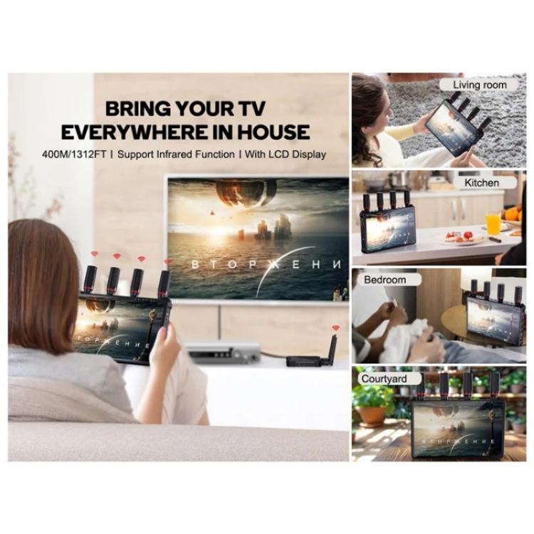 VRRIIS 083H 400M Range 7 Inch LCD Screen HDMI Extender Wireless HDMI Transmitter Receiver