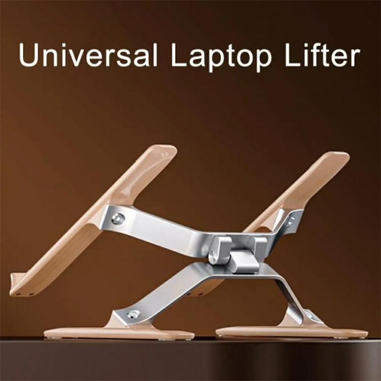 P70W Adjustable Height Solid Wood + Aluminum Alloy Cooling Stand for 14-16 inch Laptops, P70W