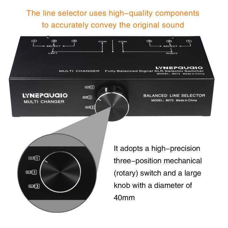 B073 1 Input 3 Output Fully Balanced Signal Selector 3-Channel Balanced Line Selector, No Need For External Power Supply Lossless Switching