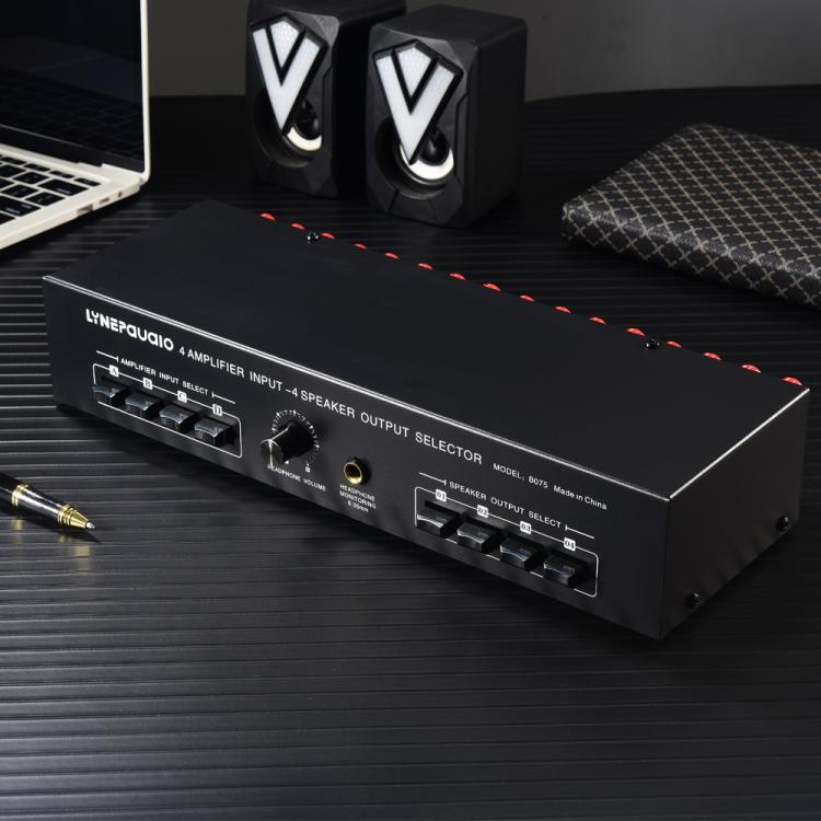 B075 4 Input 4 Ooutput Power Amplifier Speaker Selector Switcher,  300W Sound Quality Per Channel No Loss