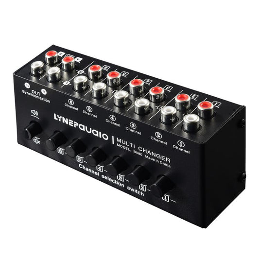 B080 6 Input 2 Output Audio Signal Selector Audio Switcher, 2-Channel Synchronous Output RCA Interface