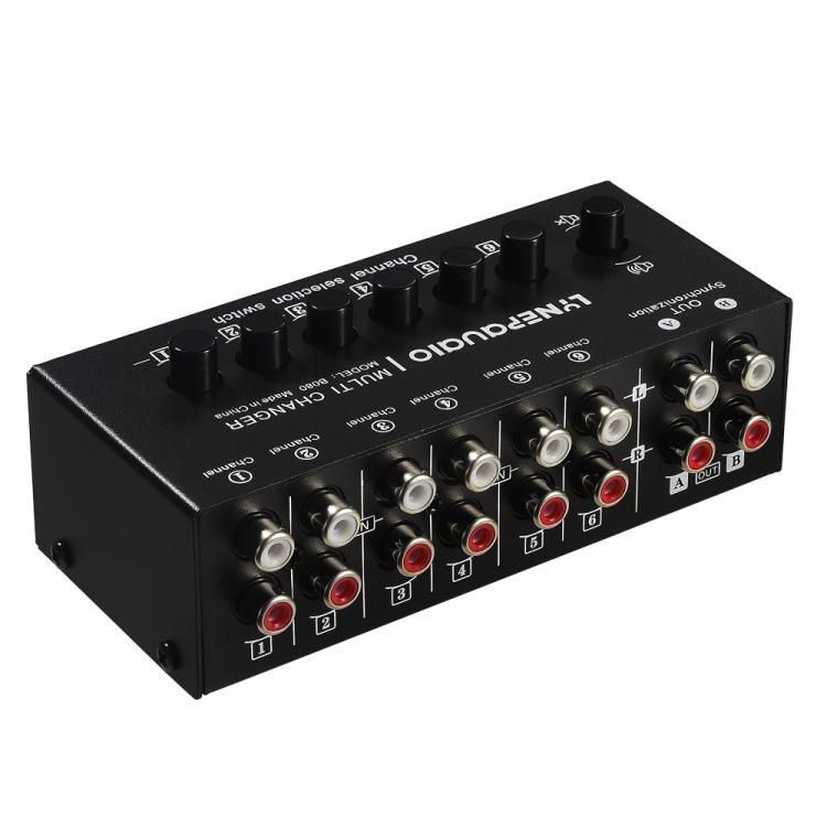 B080 6 Input 2 Output Audio Signal Selector Audio Switcher, 2-Channel Synchronous Output RCA Interface