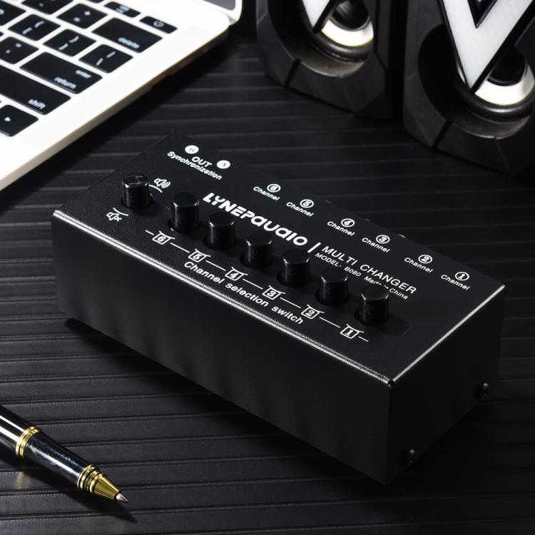 B080 6 Input 2 Output Audio Signal Selector Audio Switcher, 2-Channel Synchronous Output RCA Interface