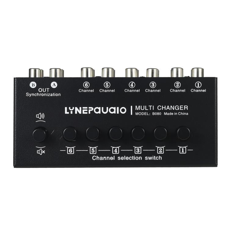 B080 6 Input 2 Output Audio Signal Selector Audio Switcher, 2-Channel Synchronous Output RCA Interface