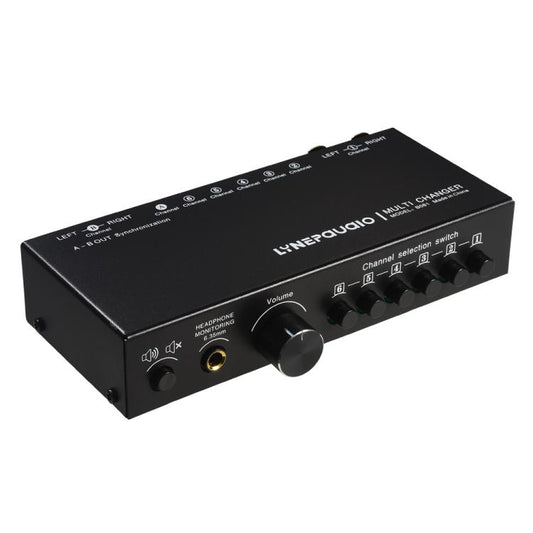B081 6 Input 3 Outupt Audio Signal Selector Switcher Multi-channel Switcher, Fully Balanced Passive Front Active Speaker Volume Controller RCA Selector
