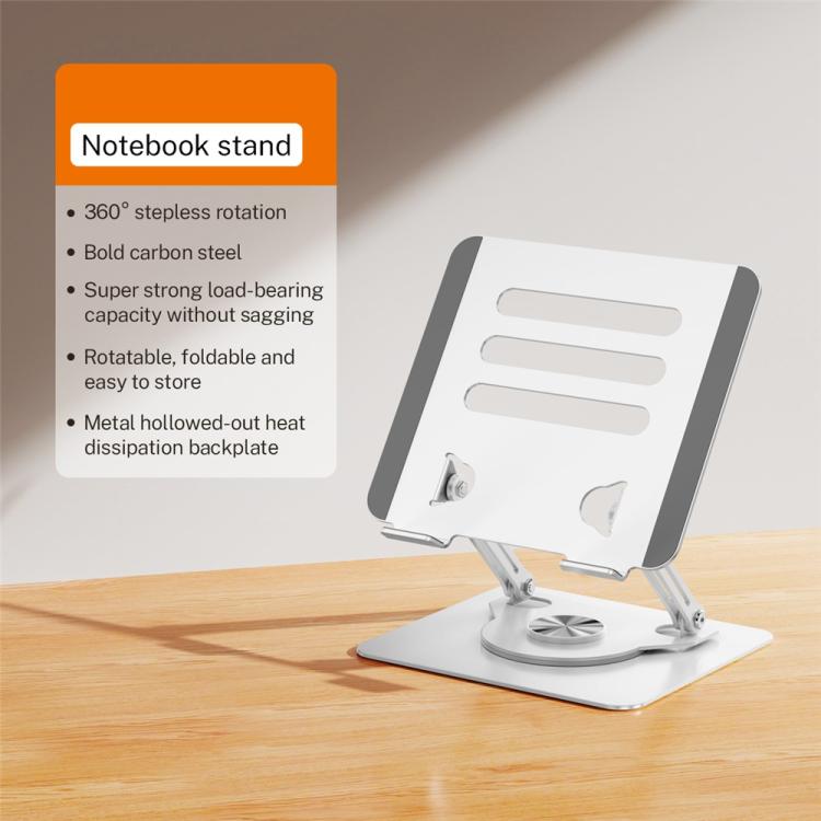 J61 Height Adjustable Rotating Foldable Carbon Steel Desktop 12-17.3 inch Tablets Laptop Stand, J61