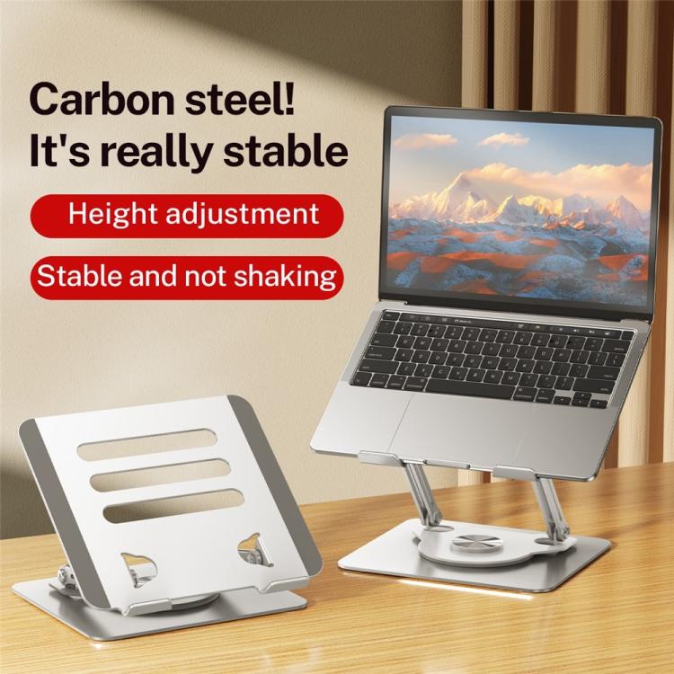 J61 Height Adjustable Rotating Foldable Carbon Steel Desktop 12-17.3 inch Tablets Laptop Stand, J61