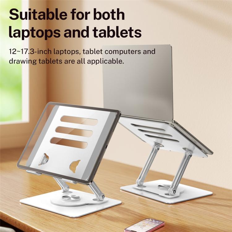J61 Height Adjustable Rotating Foldable Carbon Steel Desktop 12-17.3 inch Tablets Laptop Stand, J61