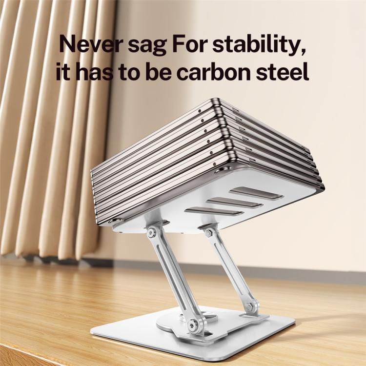J61 Height Adjustable Rotating Foldable Carbon Steel Desktop 12-17.3 inch Tablets Laptop Stand, J61