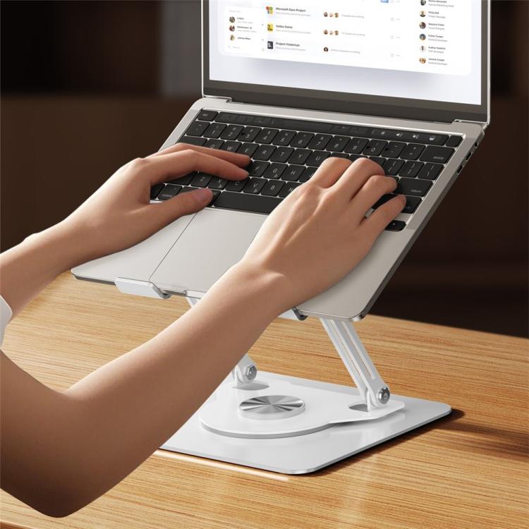 J61 Height Adjustable Rotating Foldable Carbon Steel Desktop 12-17.3 inch Tablets Laptop Stand, J61