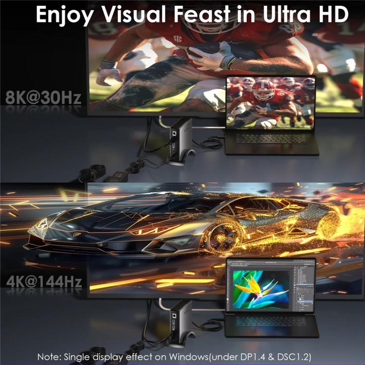 WAVLINK UMD27PRO Support 8K 30Hz 4K 144Hz 140W HUB Docking Station, US Plug, EU Plug, UK Plug, AU Plug