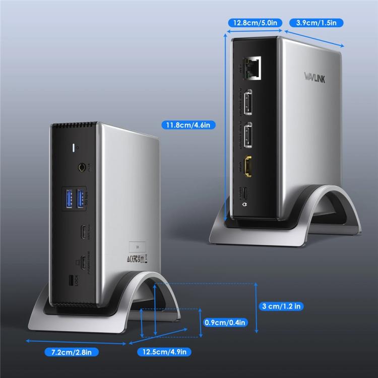 WAVLINK UMD27PRO Support 8K 30Hz 4K 144Hz 140W HUB Docking Station, US Plug, EU Plug, UK Plug, AU Plug