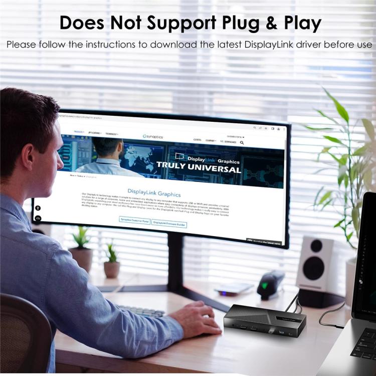 WAVLINK UG69PD27 USB-C KVM Exchanger Hub Adapter DisplayLink 4K Monitor Docking Station, US Plug, EU Plug, UK Plug, AU Plug