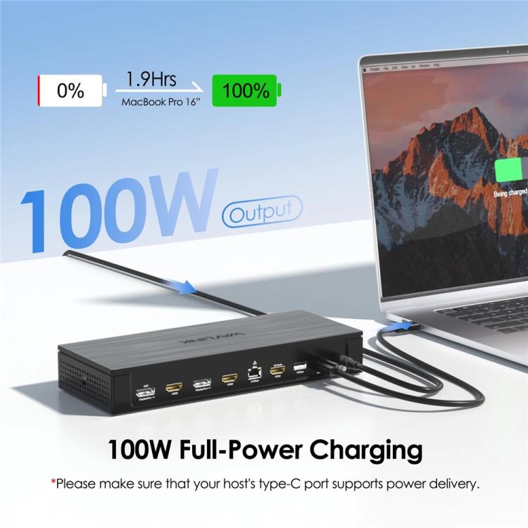 WAVLINK UG75PD5-3H2D2 For Mac M1 / M2 / M3 / M4 / Windows DisplayLink-7400 Docking Station, US Plug, EU Plug, UK Plug, AU Plug