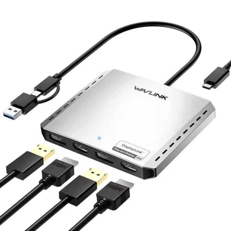 WAVLINK UG7501DH 85W Upstream Charging 2DP + 2HD Converter 4K / 8K Display Adapter, UG7501DH