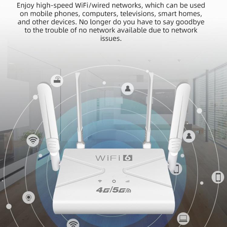 CPF907-L  American Version 4 Antennas Single WAN Port WiFi6 Home Use Router 4G LTE WiFi Router, US Plug, EU Plug