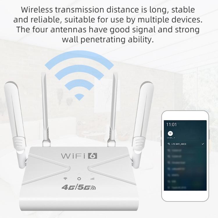CPF907-L  American Version 4 Antennas Single WAN Port WiFi6 Home Use Router 4G LTE WiFi Router, US Plug, EU Plug