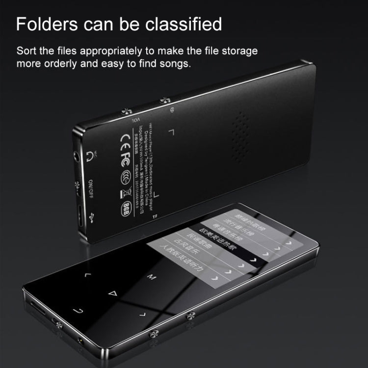 1.8 inch Touch Screen Metal Bluetooth MP3 MP4 Hifi Sound Music Player, Rose Gold, Black