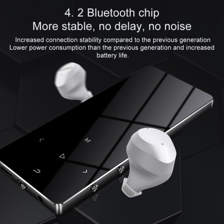 1.8 inch Touch Screen Metal Bluetooth MP3 MP4 Hifi Sound Music Player, Rose Gold, Black