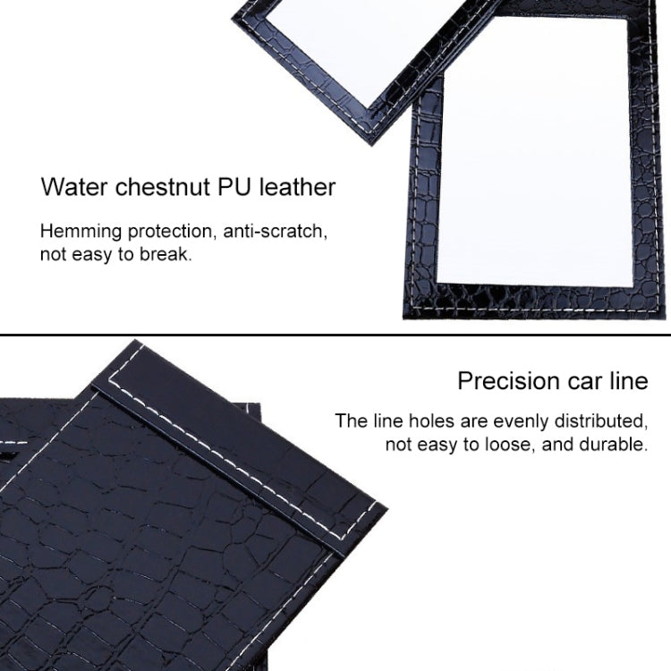 Square Stand Leather Make Up Mirror Alligator Pattern Portable Cosmetic Mirror