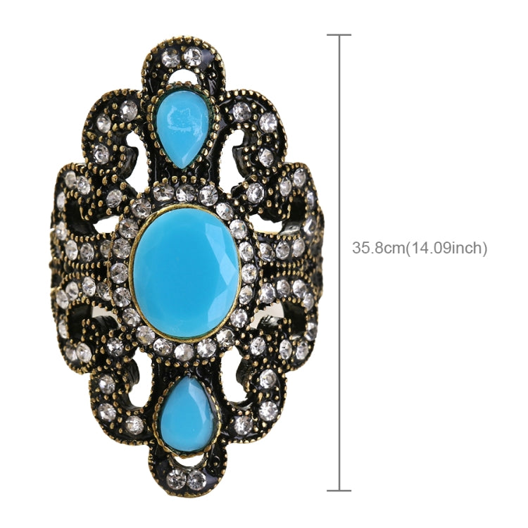 Vintage Ethnic Style Exquisite Carved Inlaid Acrylic Resin Hollow Ring