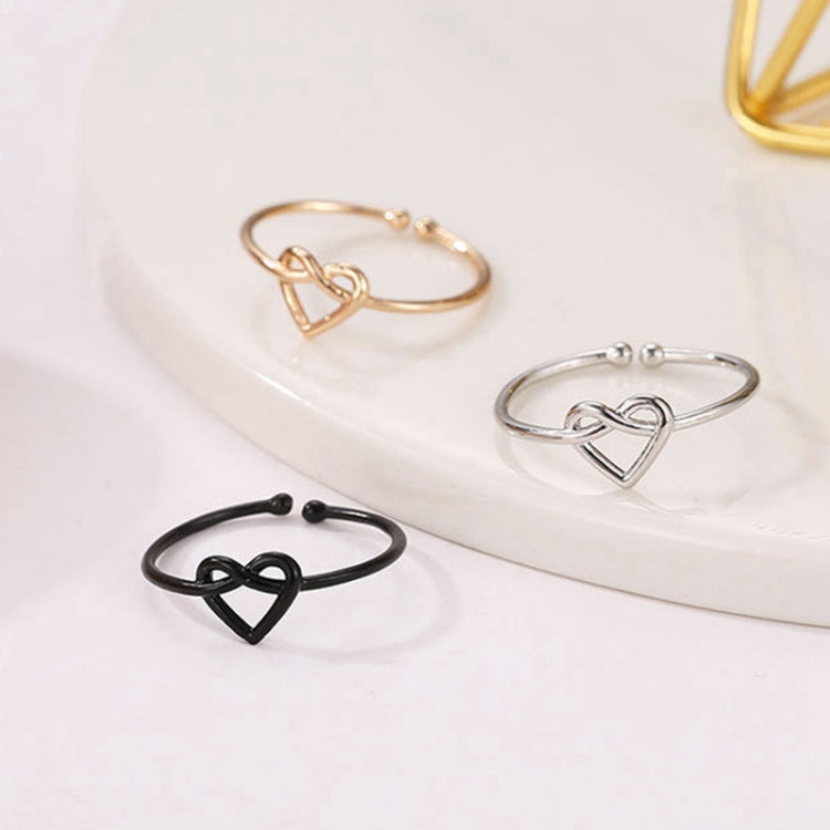 Girl Fashion Cute Simple Heart Hollow Open Adjustable Rings