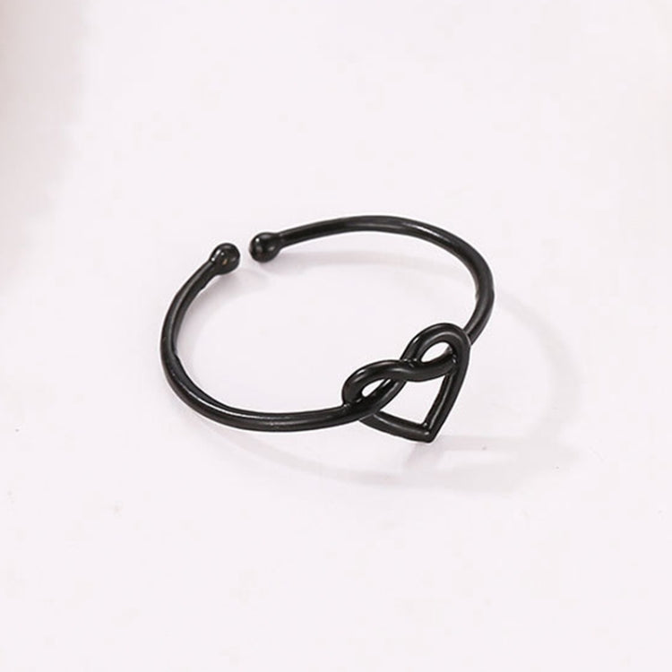 Girl Fashion Cute Simple Heart Hollow Open Adjustable Rings