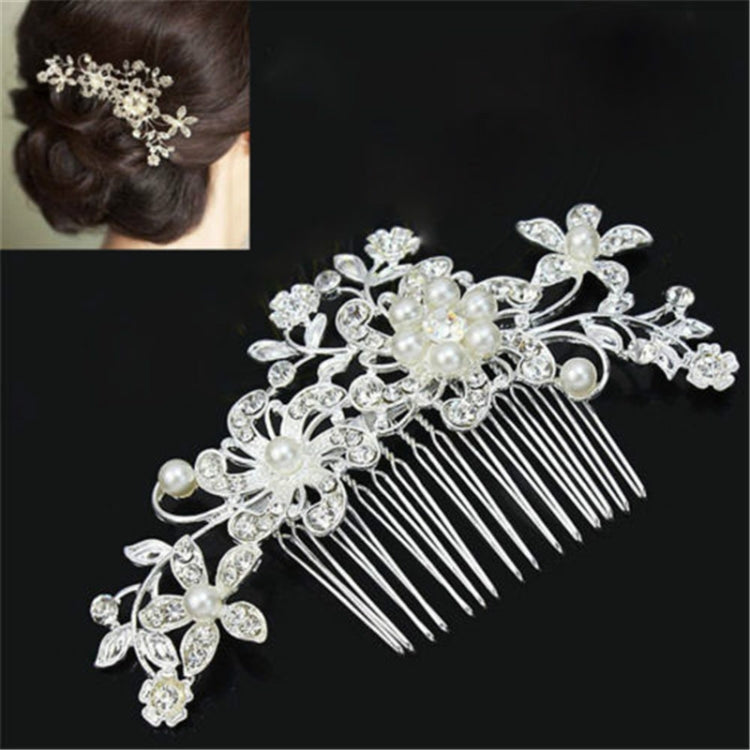 Wedding Hair Clips Romantic Crystal Pearl Flower HairPin Rhinestone Tiara Bridal Crown Hair Pins Bride Hair comb