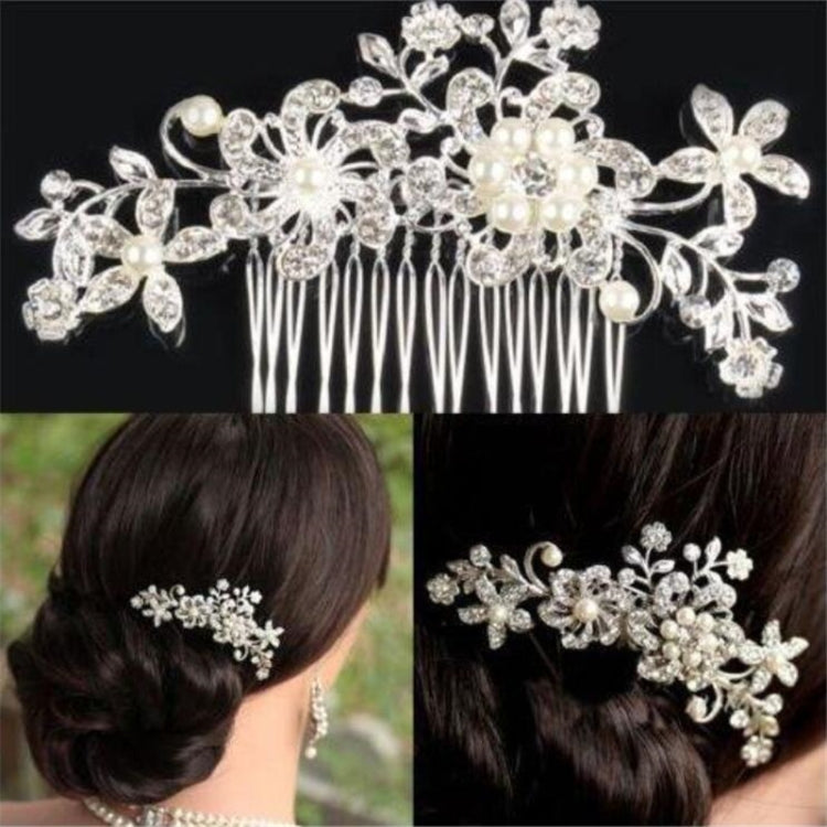 Wedding Hair Clips Romantic Crystal Pearl Flower HairPin Rhinestone Tiara Bridal Crown Hair Pins Bride Hair comb