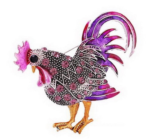 Personality Retro Cock Girl Brooch