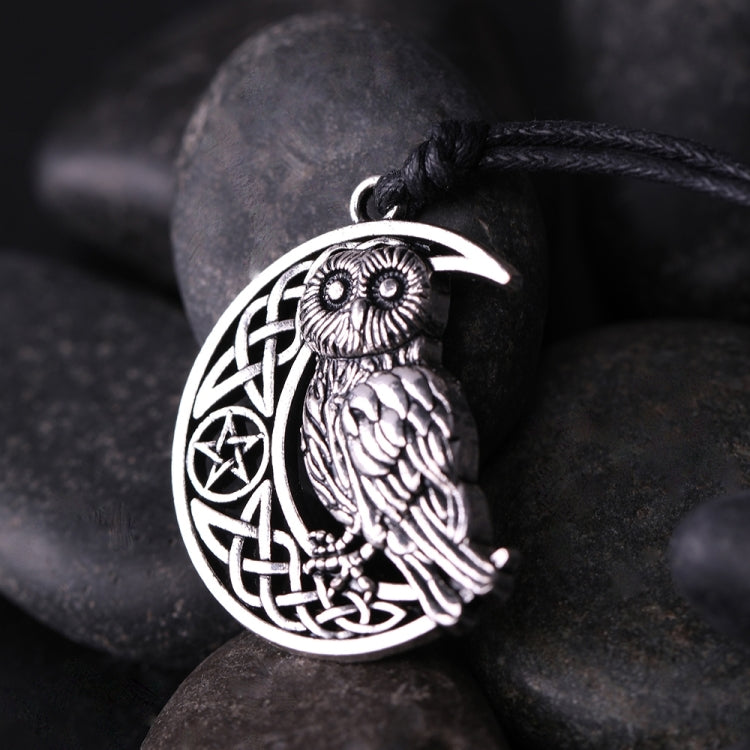 Owl Great Wisdom Ancient Silver Ancient Gold Couple Necklace