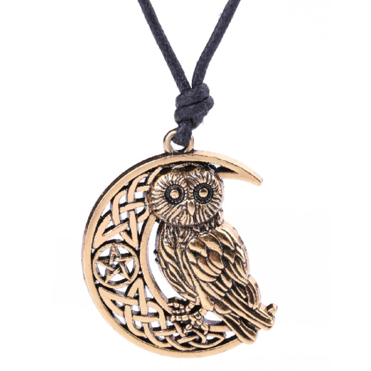 Owl Great Wisdom Ancient Silver Ancient Gold Couple Necklace