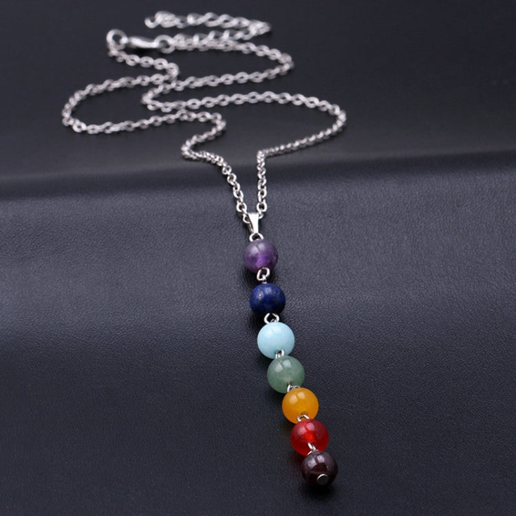 7 Color Natural Stone Beads Pendant Necklace Women Yoga Reiki Healing Balancing Necklaces Charms Jewelry
