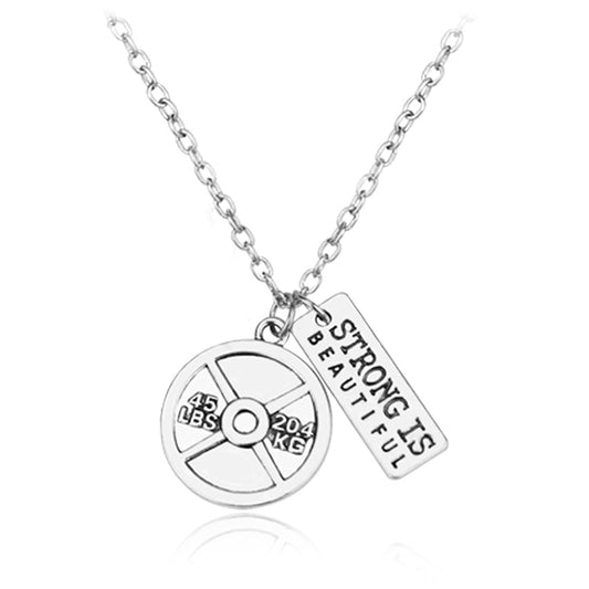 Sport Barbell Dumbbell Pendant Jewelry Lover Friend Bodybuilding Necklaces for Men Women