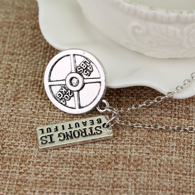 Sport Barbell Dumbbell Pendant Jewelry Lover Friend Bodybuilding Necklaces for Men Women