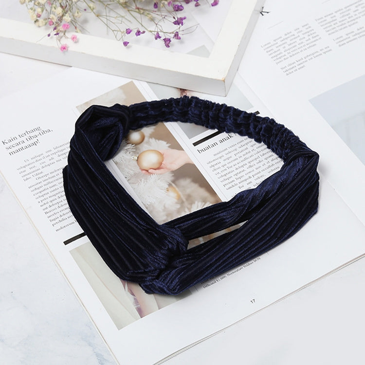 2 PCS Fashion Velvet Wide Cross Knot Headbands Women Elastic Hair Bands