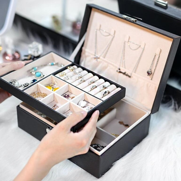 Portable Leather Jewelry Storage Box Necklace Ring Watch Storage Box