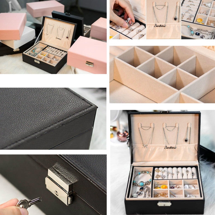 Portable Leather Jewelry Storage Box Necklace Ring Watch Storage Box
