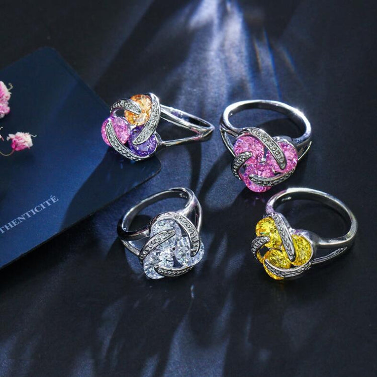 Fashion Cubic Zirconia Knot Earrings Necklace Ring Set for Women