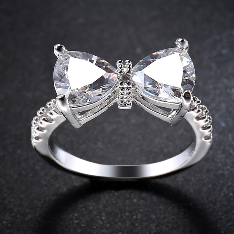 Female Fashion Lovely Bowknot Design Zircon Ring