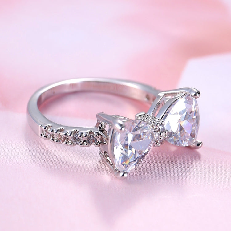 Female Fashion Lovely Bowknot Design Zircon Ring