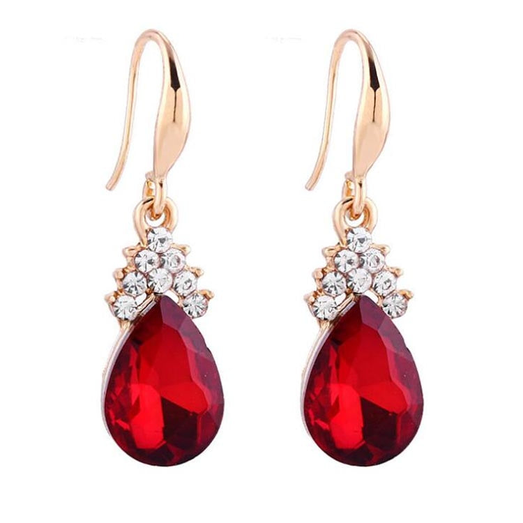 Fashion Diamond Ladies Crystal Zircon Drop Necklace Earring Set