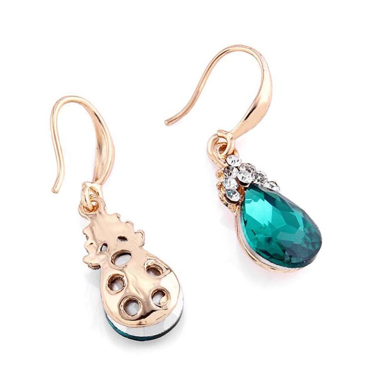 Fashion Diamond Ladies Crystal Zircon Drop Necklace Earring Set