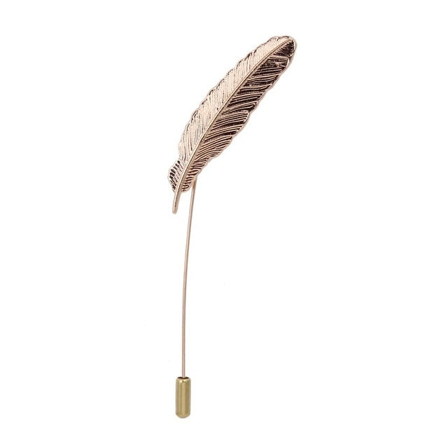 Cute Leaf Feather Needle Pin Brooch