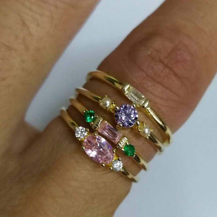 4 PCS Women Vintage Bohemian Crystal Zircon Ring Set
