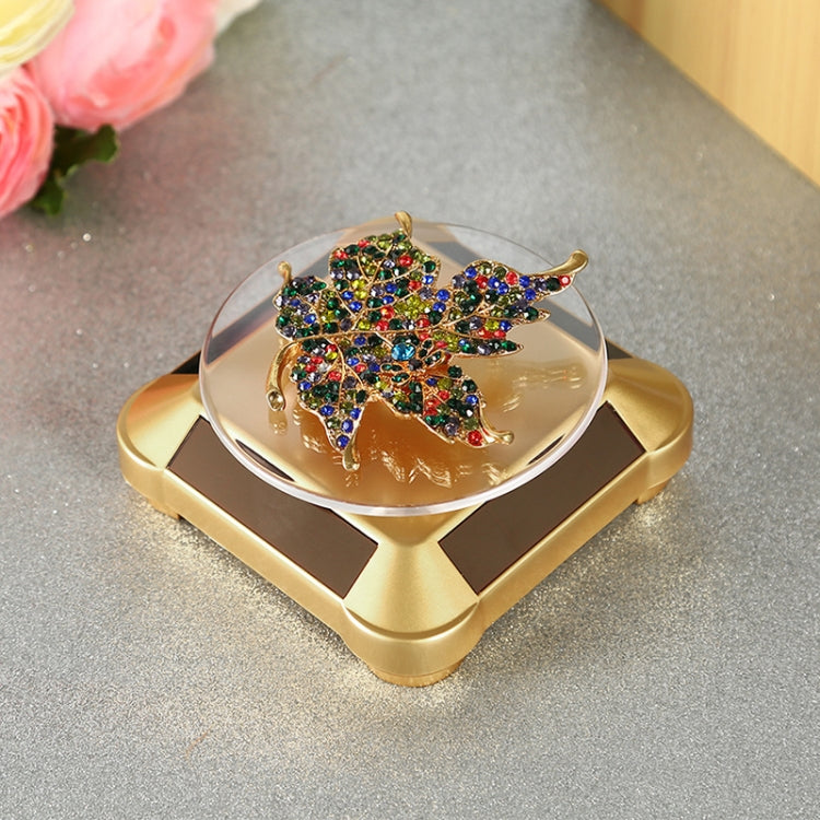 110*110*50mm Solar Showcase Automatic Rotating Stand 360 Turntable For Necklace Bracelet Watch Display