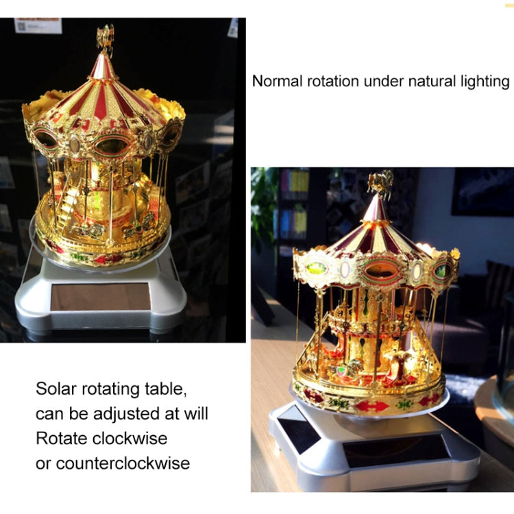 110*110*50mm Solar Showcase Automatic Rotating Stand 360 Turntable For Necklace Bracelet Watch Display