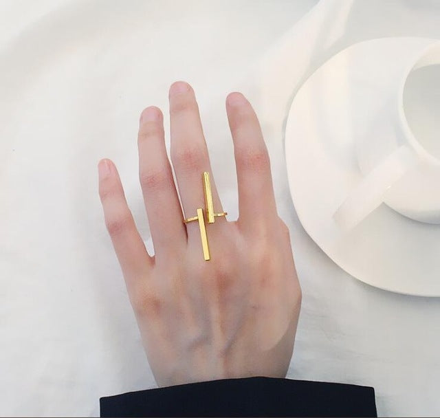 Creative Simple Geometry Opening Finger Rings Personality Jewelry