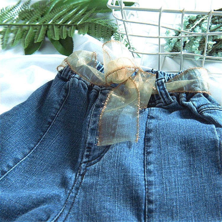 Retro Autumn Clothes Flare Pants Jeans Wide Leg Pants for Girls